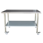 Sportsman Stainless Steel Work Table with Casters 24" x 60" SSWTWC60